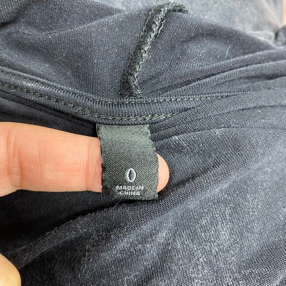 Black Womens Size 0 Drawstring Waist Hooded Cardigan Sweater - Picture 5 of 6